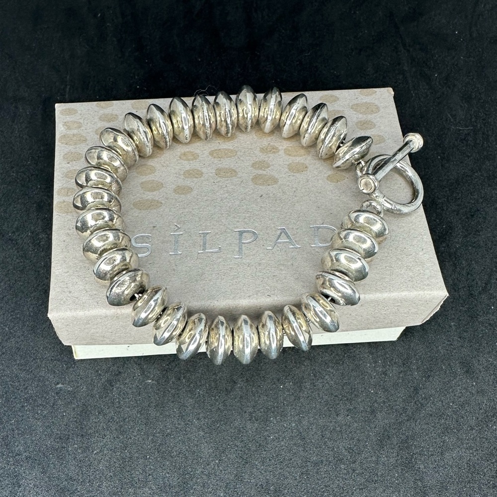 Vintage & Rare Silpada Sterling Silver Oval Bead Bracelet